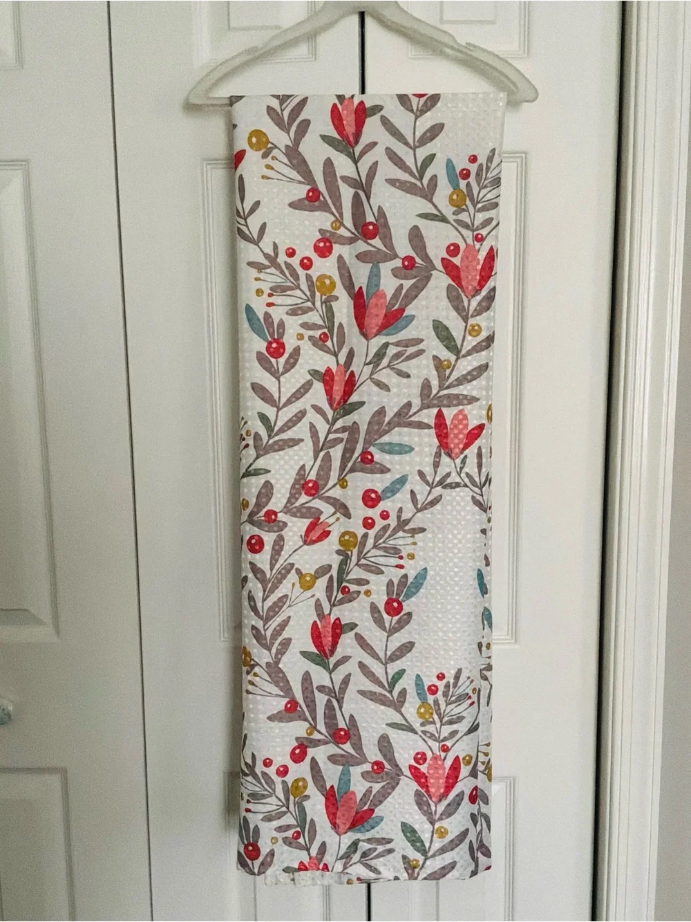 Boho Botanical Shower Curtain Foraged Berries, Orange Flowers&Muted Leaves 70x72